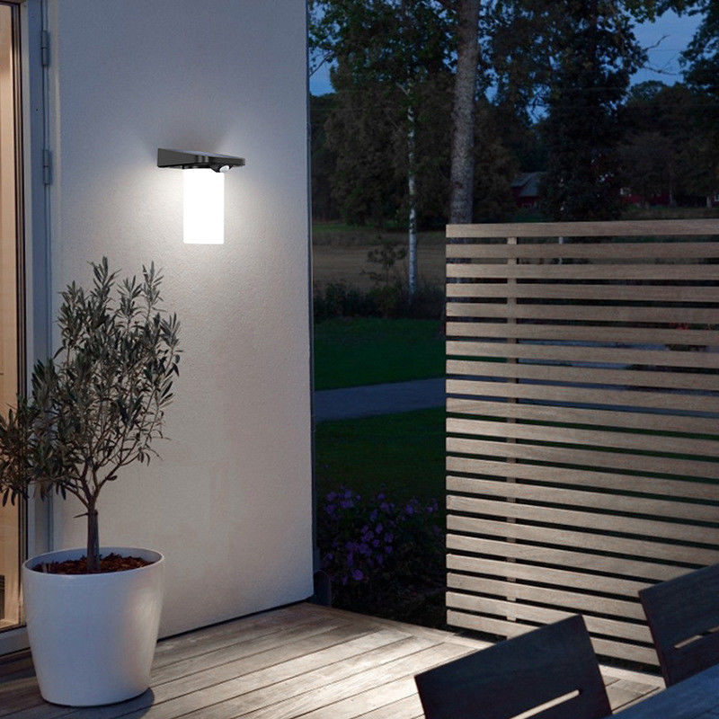 Lámpara de pared exterior LED 6w sensor de movimiento de luz blanca lámpara de pared para balcones jardines patios patio trasero