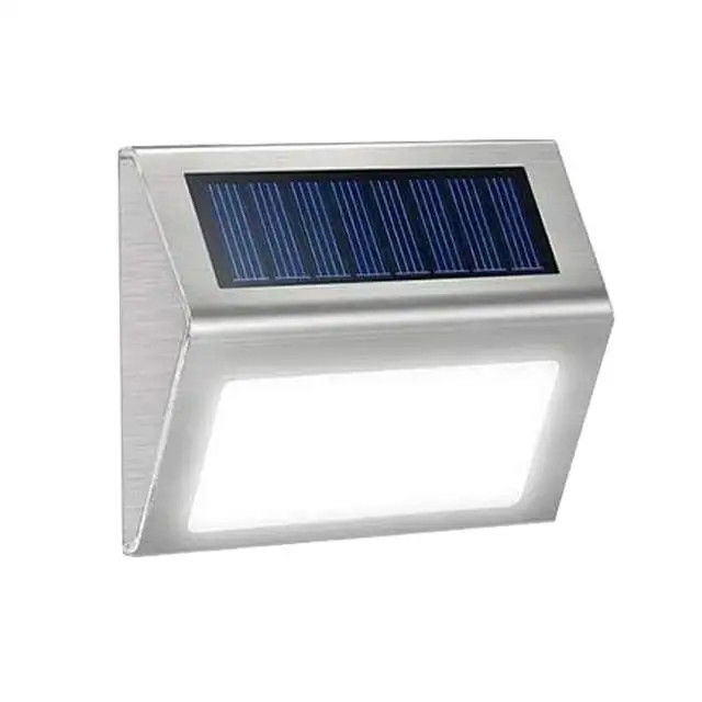 Luz de cubierta solar exterior de acero inoxidable para balcón Jardín cerco de jardín 3 luz de camino LED