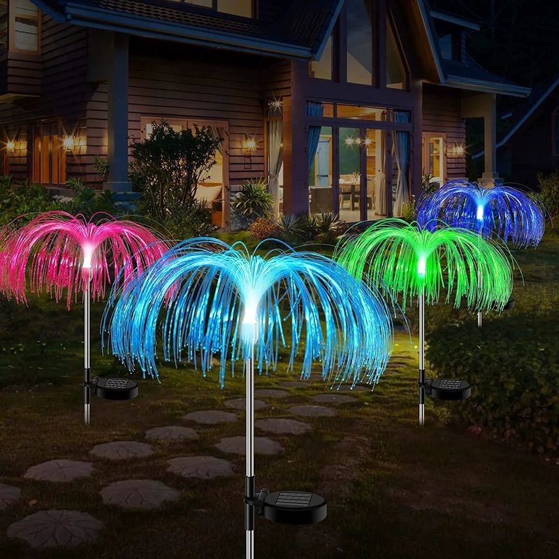 Atmosfera Luces decorativas para el área de la villa a prueba de agua LED Medusas de fibra óptica