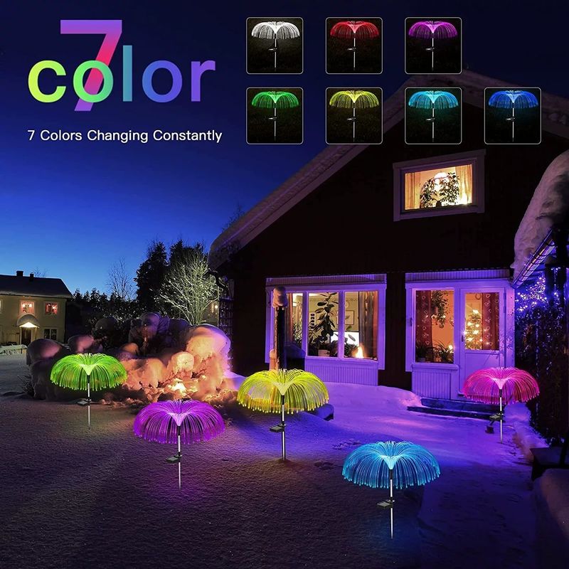Atmosfera Luces decorativas para el área de la villa a prueba de agua LED Medusas de fibra óptica