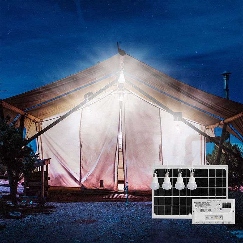 360° Ángulo del haz Luz de energía solar para camping Sistema de generación de energía exterior portátil