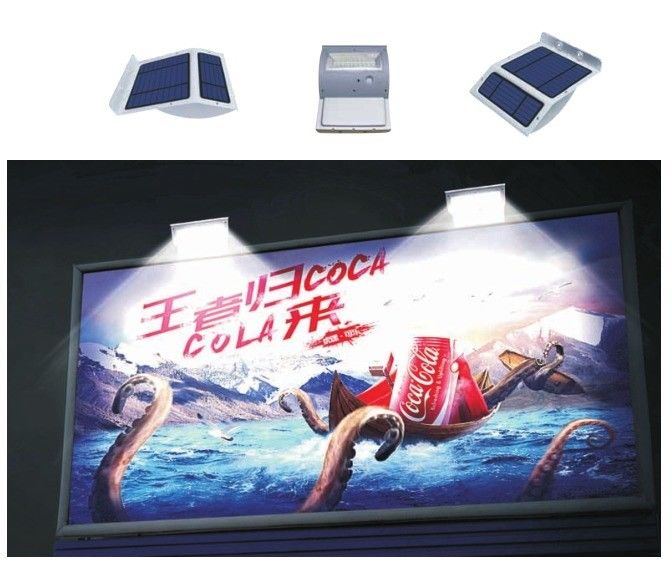 Luz LED solar de acero inoxidable montada en la pared para el mercado de publicidad al aire libre