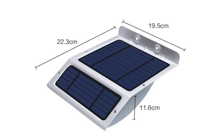 Luz LED solar de acero inoxidable montada en la pared para el mercado de publicidad al aire libre