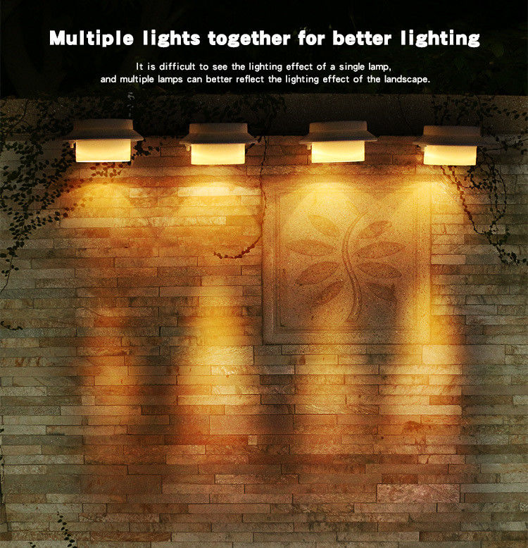 80 Ra Índice de reproducción de color Energía solar Fuente de alimentación exterior Pared de jardín LED Iluminación solar