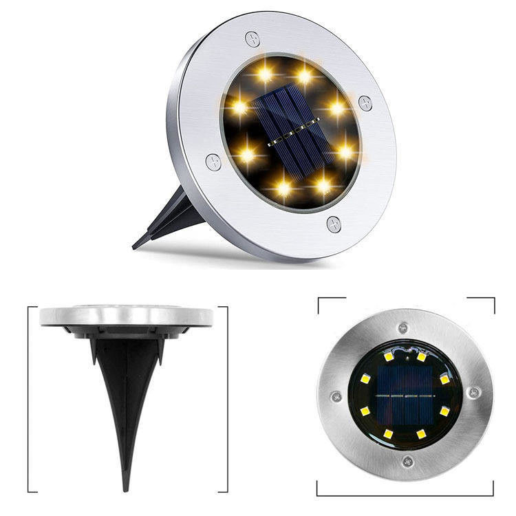 90 CRI Suministro de energía solar Venta caliente Personalización 8led Ip65 Inmune a agua luz solar exterior para el jardín