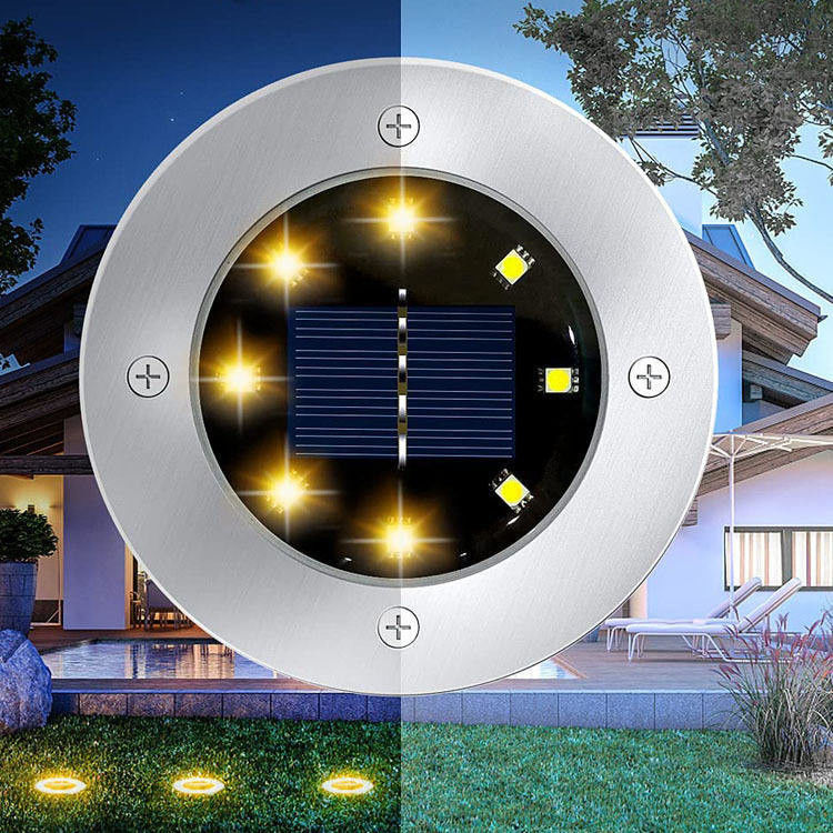 90 CRI Suministro de energía solar Venta caliente Personalización 8led Ip65 Inmune a agua luz solar exterior para el jardín
