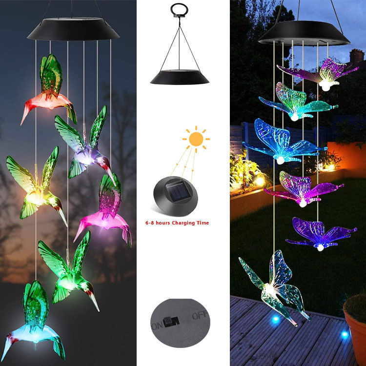 Arquitectura para el hogar de colibríes de interior con luz de viento solar con opciones personalizables