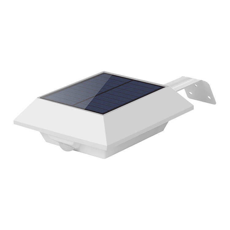 Iluminación solar de jardín de pared exterior con sensor de movimiento PIR y flujo luminoso de 300lm