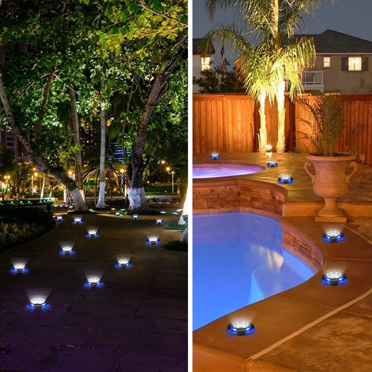 Luzes de disco de energía solar para el paisaje, el patio, el jardín al aire libre
