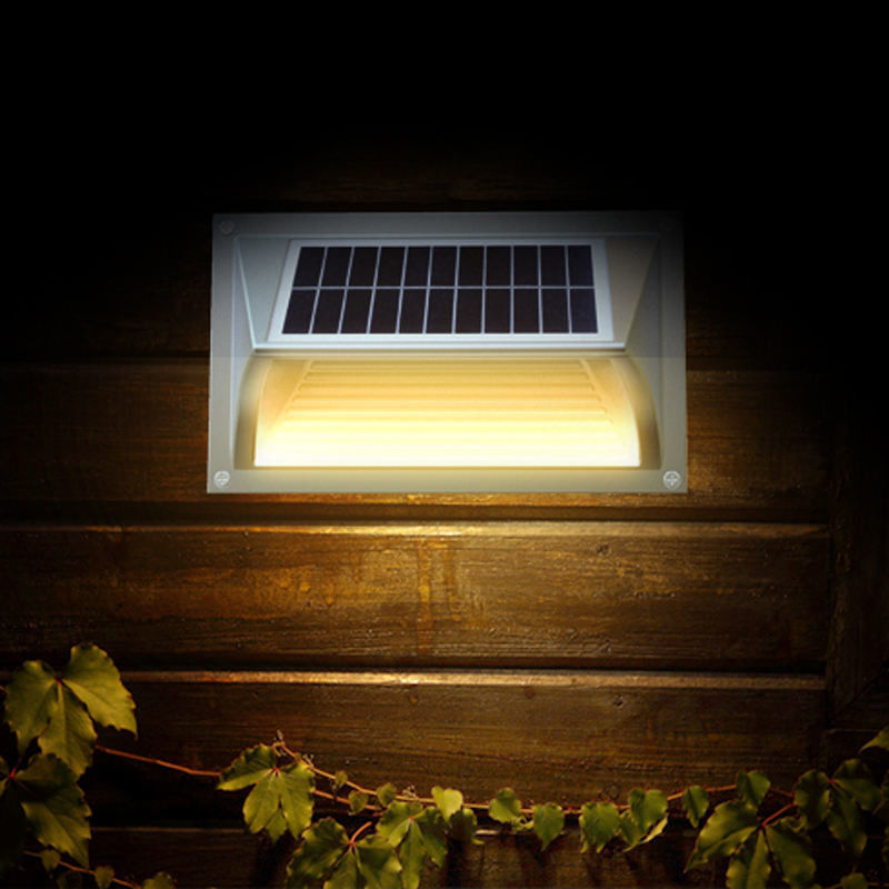 50000 horas de trabajo Tiempo de trabajo LED blanco cálido luz de pared solar paso para sus necesidades