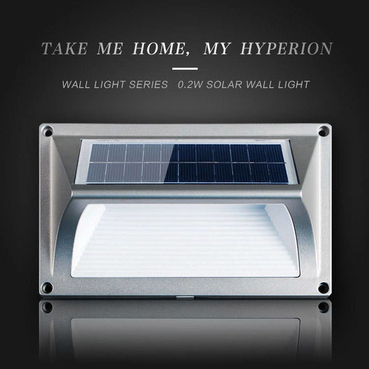 50000 horas de trabajo Tiempo de trabajo LED blanco cálido luz de pared solar paso para sus necesidades
