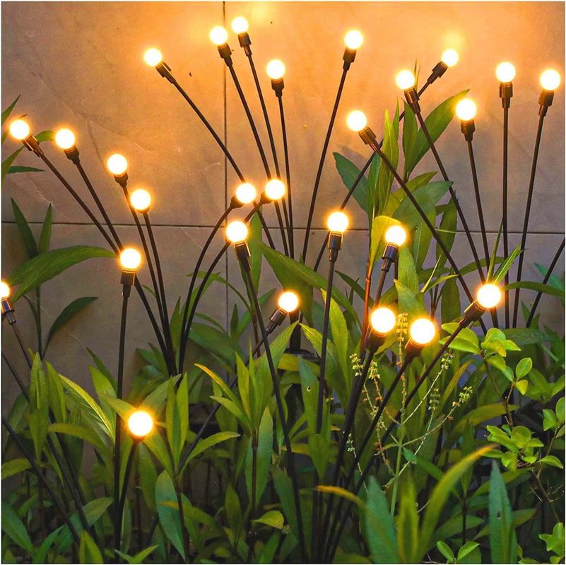 360° Ángulo del haz Luces de jardín solar LED Luces de luciérnagas para jardín jardín decoración Patio Xma