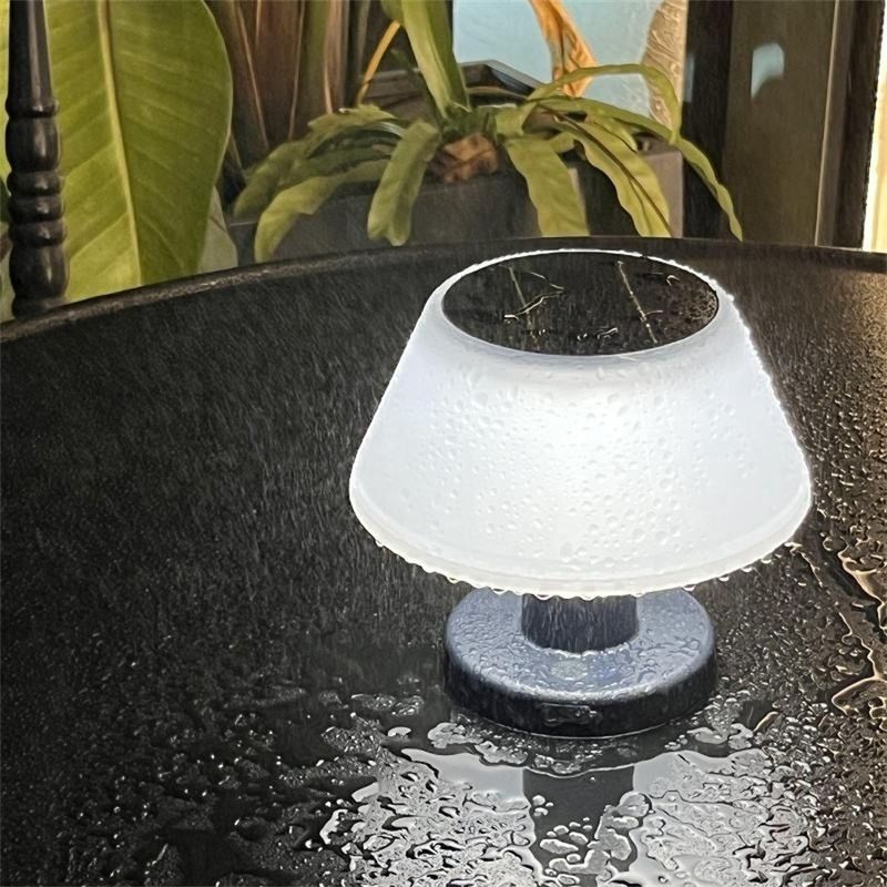 Lámpara de escritorio solar LED Luz de mesa Blanco Luces nocturnas IP55 Jardín Patio Lámpara de mesa solar
