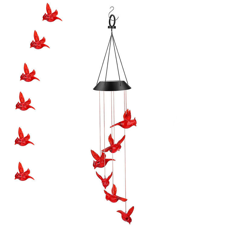 Luz de campana de jardín de colibrí resistente al agua para decoración de la casa al aire libre
