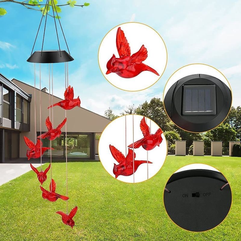 Luz de campana de jardín de colibrí resistente al agua para decoración de la casa al aire libre
