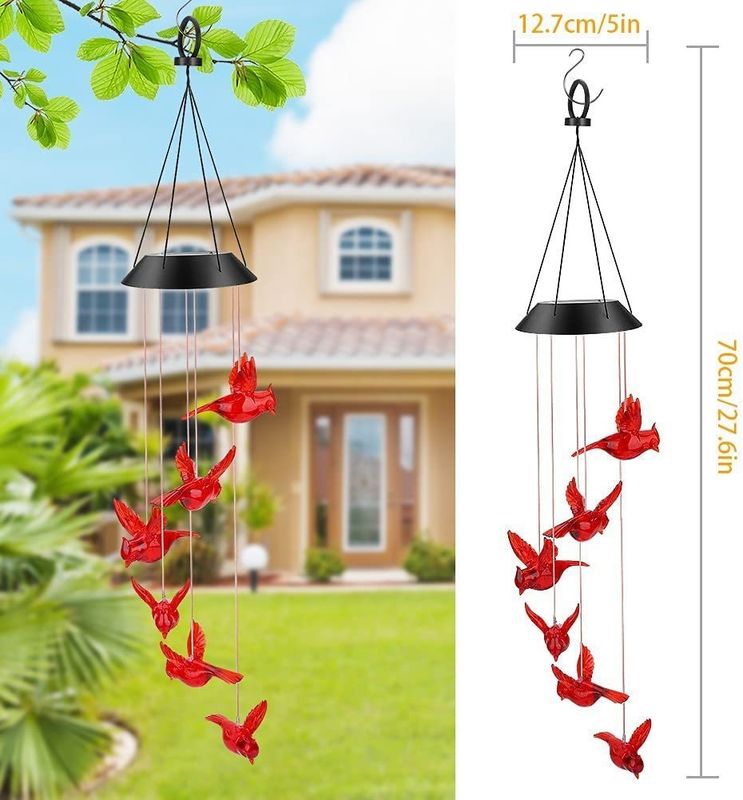 Luz de campana de jardín de colibrí resistente al agua para decoración de la casa al aire libre
