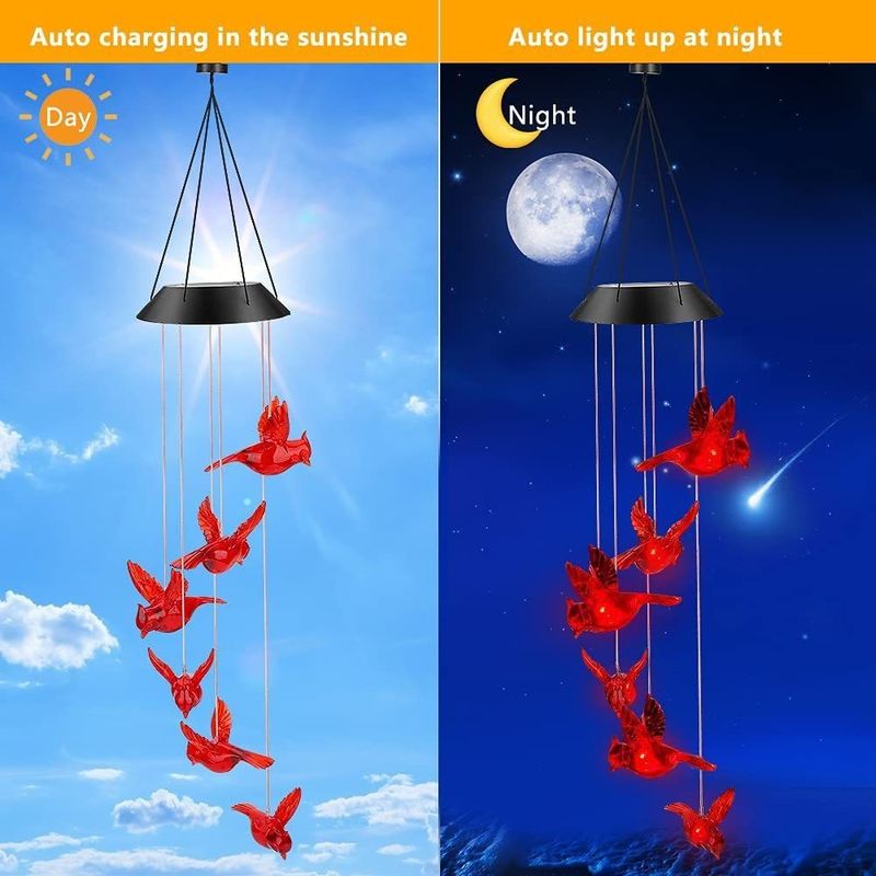 Luz de campana de jardín de colibrí resistente al agua para decoración de la casa al aire libre