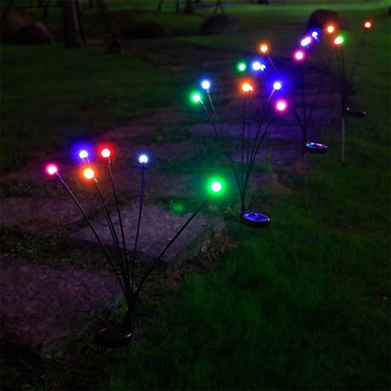 Luces de jardín de luciérnagas con energía solar resistentes al agua para caminos al aire libre 8 cabezas