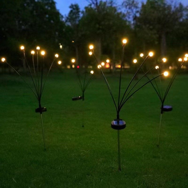 Luces de jardín de luciérnagas con energía solar resistentes al agua para caminos al aire libre 8 cabezas