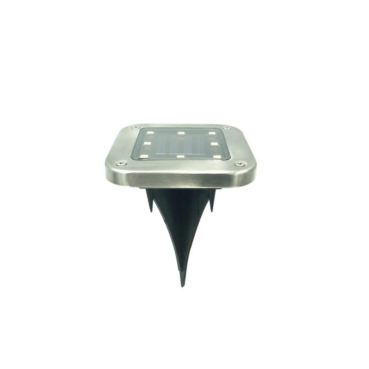 1- Luz solar de aluminio exterior para jardín de césped camino enterrado en forma cuadrada