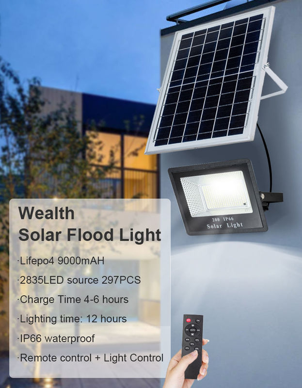 Panel solar de silicio policristalino de anochecer a amanecer luces de inundación para la lámpara de la calle del estadio