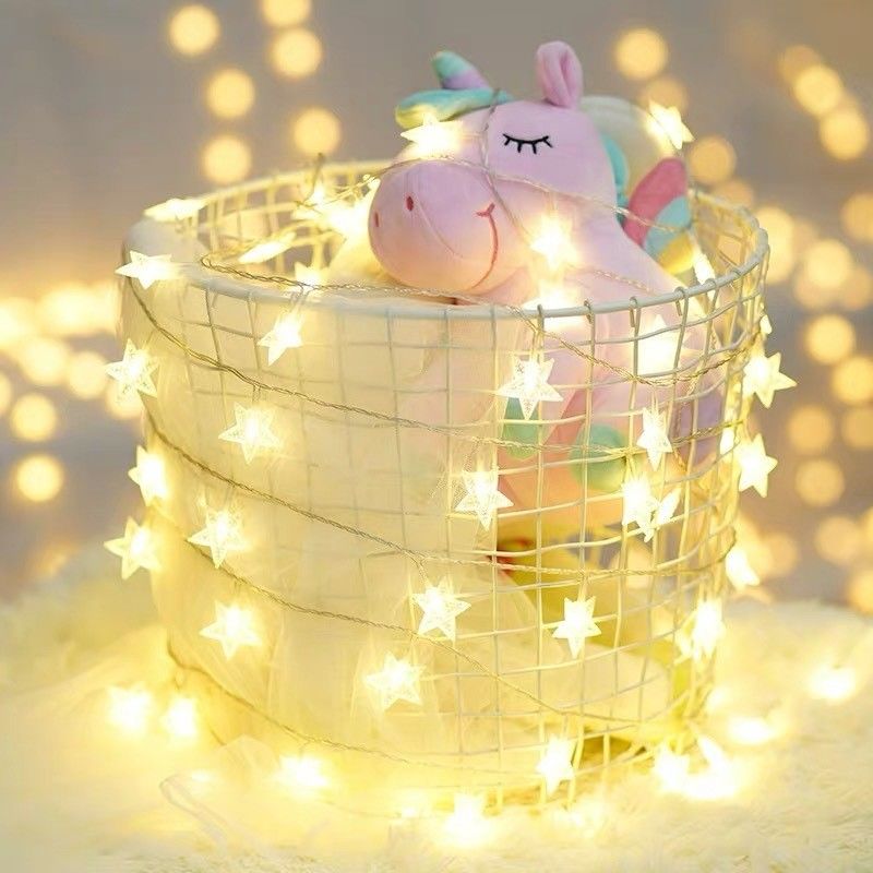 Decoraciones de Navidad 1KG Batería Alimentada Luz de Estrella Cuerdas Luces de hadas para Fiestas