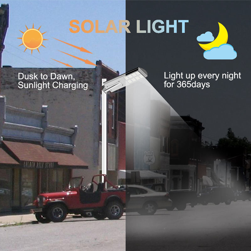 ROAD Alta luminosidad 50W 60W 80W 100W exterior integrado todo en uno Led luz solar de la calle