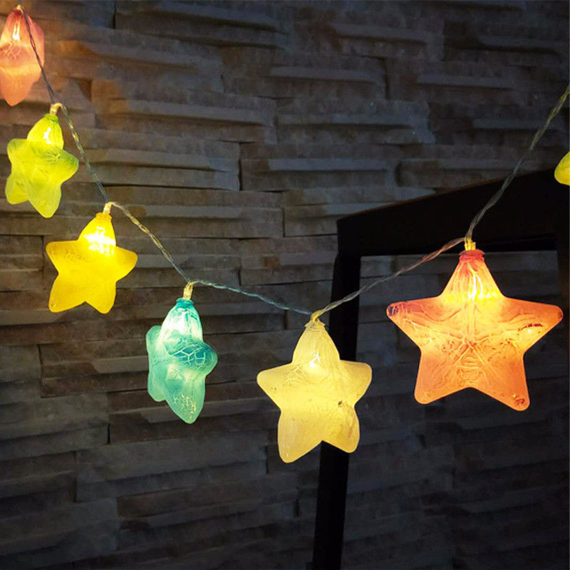 10 LEDs Crack Star Lámparas de cuerdas de hadas para la fiesta de Navidad La decoración de las fiestas de la boda