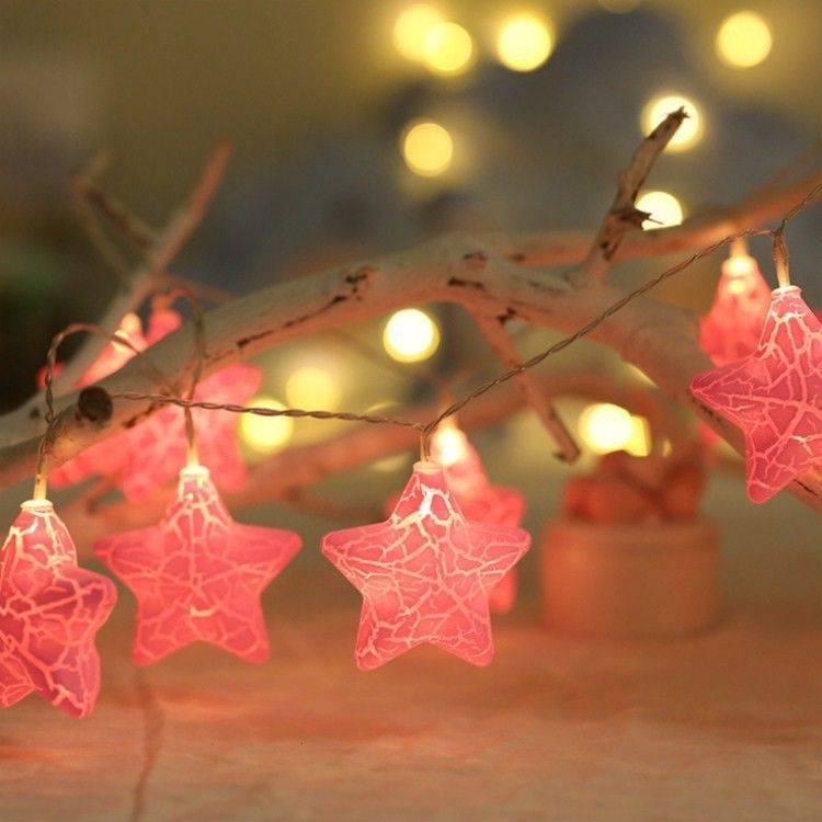 10 LEDs Crack Star Lámparas de cuerdas de hadas para la fiesta de Navidad La decoración de las fiestas de la boda
