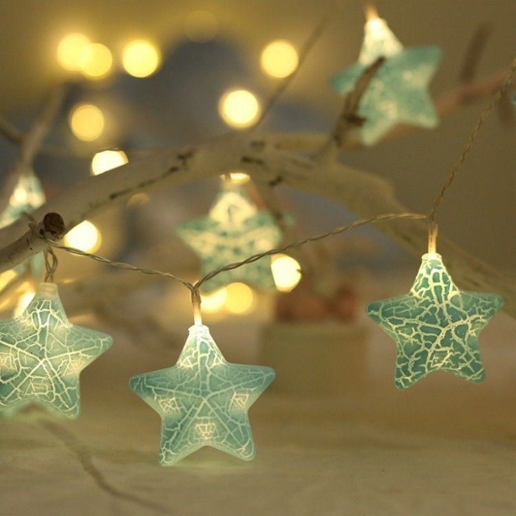 10 LEDs Crack Star Lámparas de cuerdas de hadas para la fiesta de Navidad La decoración de las fiestas de la boda