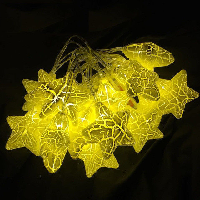 10 LEDs Crack Star Lámparas de cuerdas de hadas para la fiesta de Navidad La decoración de las fiestas de la boda