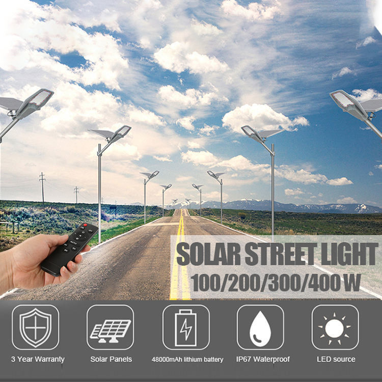 Servicio de soluciones de iluminación 100W 300W 400W Iluminación solar para calles al aire libre