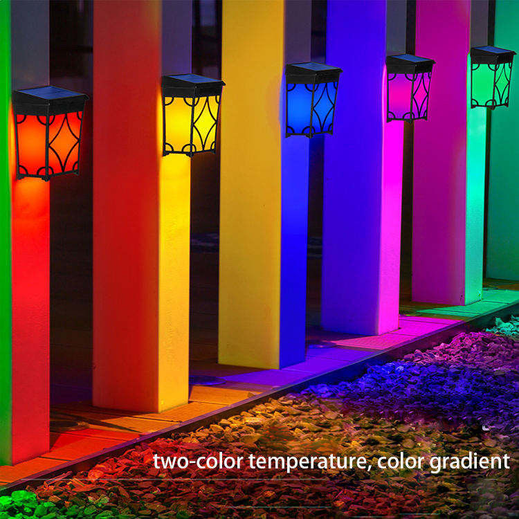Luces de cercas solares RGB de color Inodoro exterior de luz solar de pared para el exterior IP65 40000 horas