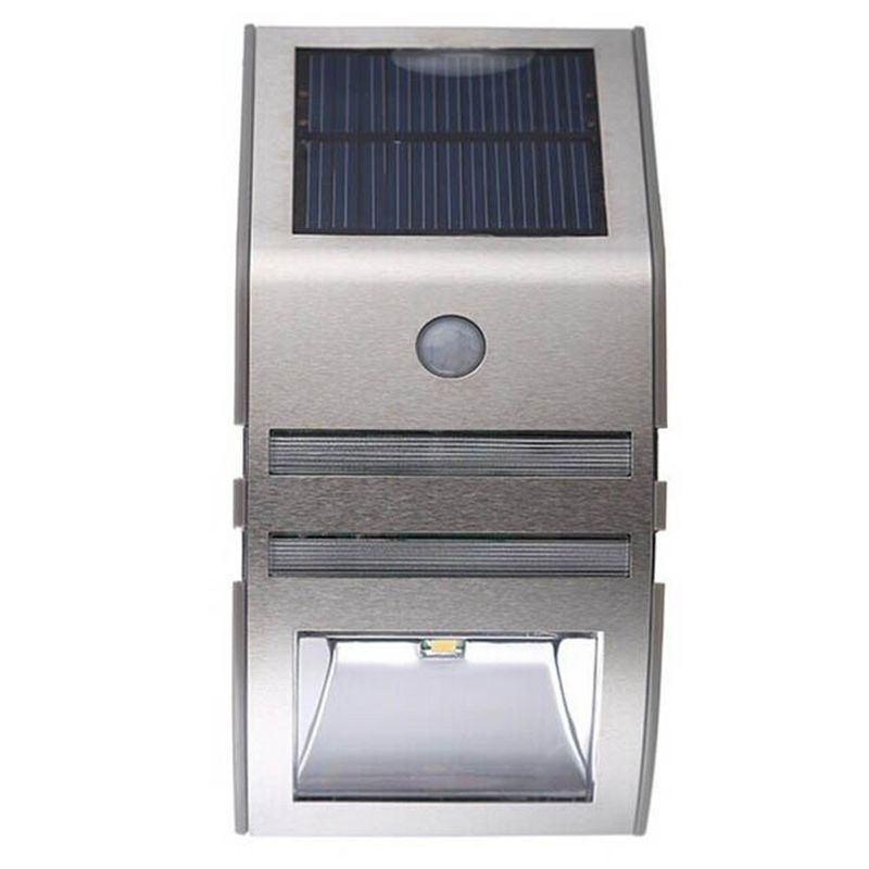 Lámpara de pared solar exterior con material de acero inoxidable impermeable y sensor inteligente