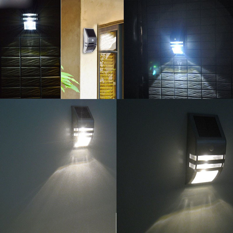Lámpara de pared solar exterior con material de acero inoxidable impermeable y sensor inteligente