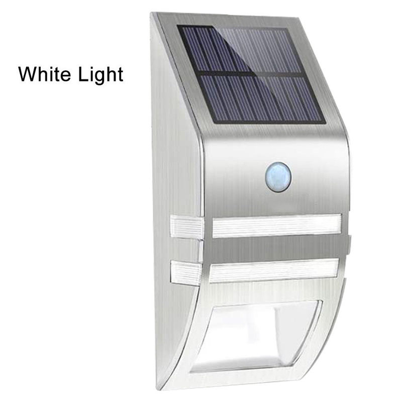 Lámpara de pared solar exterior con material de acero inoxidable impermeable y sensor inteligente