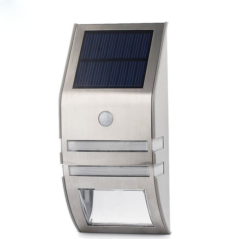 Lámpara de pared solar exterior con material de acero inoxidable impermeable y sensor inteligente