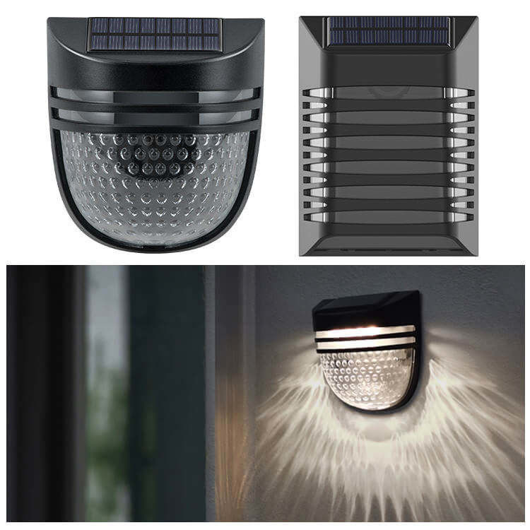 120° Ángulo de la viga ABS más reciente resistente al agua exterior Led escalera escalera cubierta jardín pared solar cerco post luces