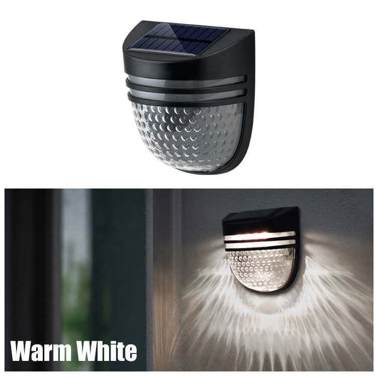 120° Ángulo de la viga ABS más reciente resistente al agua exterior Led escalera escalera cubierta jardín pared solar cerco post luces