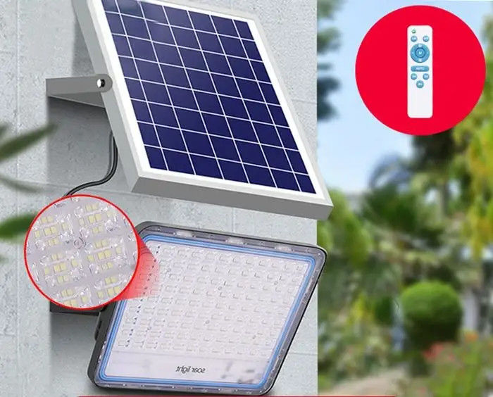 2- Cuerpo de lámpara de aluminio duradero Luz solar de inundación con alto brillo e IP65 resistente al agua
