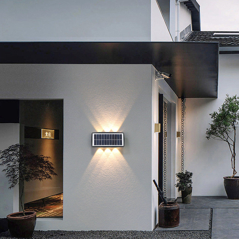 Luz solar de pared moderna para la decoración de jardines impermeable para el hogar Luz nocturna LED exterior
