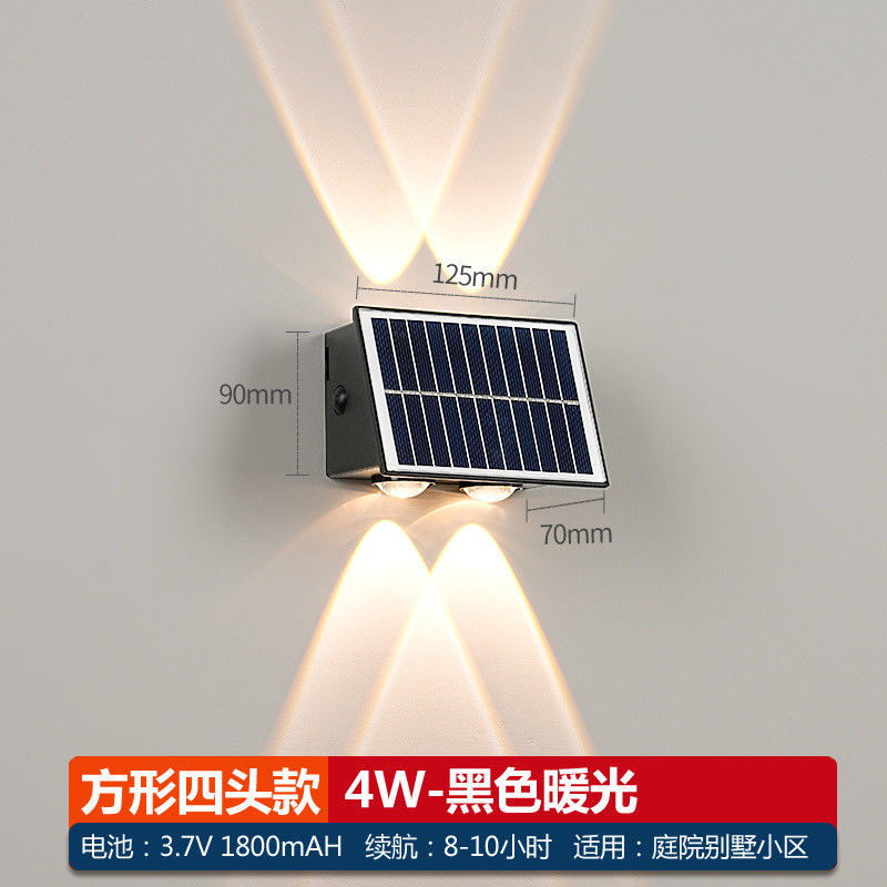 Luz solar de pared moderna para la decoración de jardines impermeable para el hogar Luz nocturna LED exterior