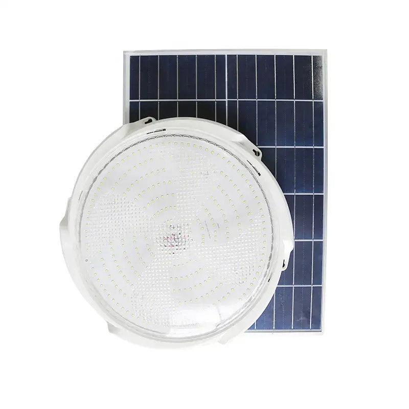 20-300w Luz de techo LED solar inteligente con panel solar para interiores y exteriores