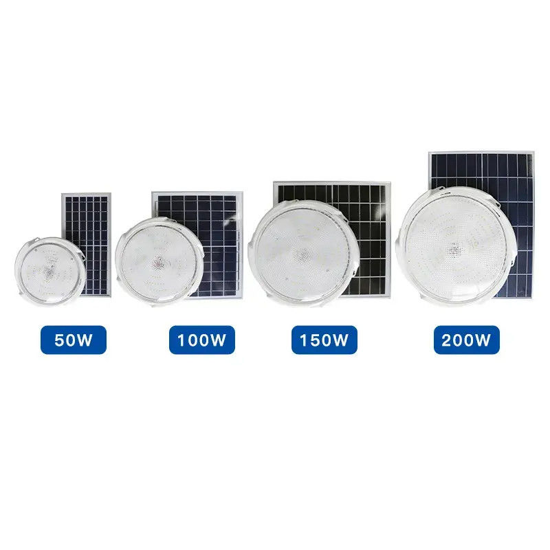 20-300w Luz de techo LED solar inteligente con panel solar para interiores y exteriores