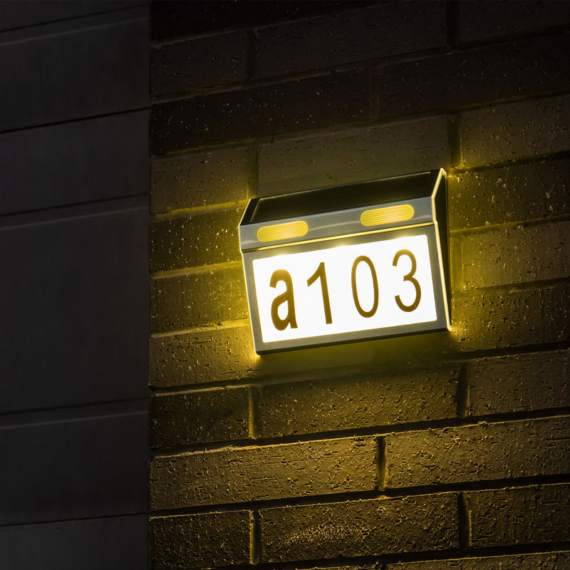 40lm Flujo luminoso solar LED luz de jardín para el hogar puerta de garaje placa de pared de iluminación