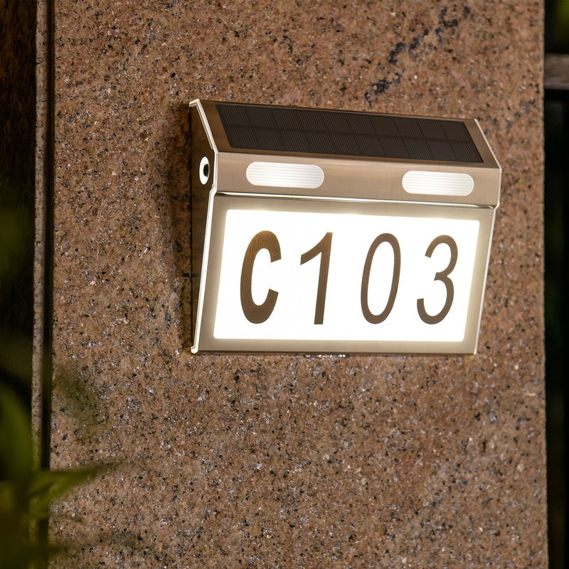 40lm Flujo luminoso solar LED luz de jardín para el hogar puerta de garaje placa de pared de iluminación