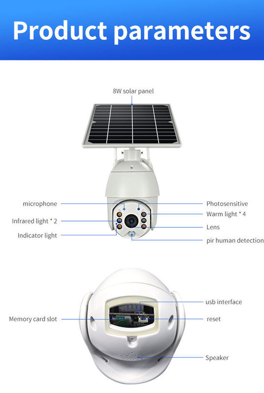 Modo de suministro de red WiFi / 4G Luz solar de inundación con cámara de CCTV para iluminación exterior