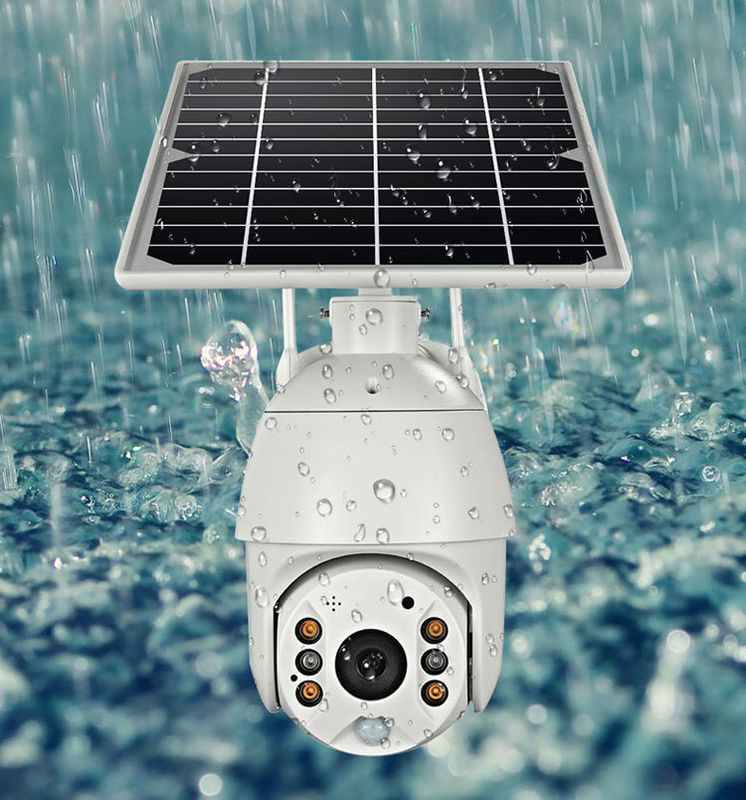 Modo de suministro de red WiFi / 4G Luz solar de inundación con cámara de CCTV para iluminación exterior