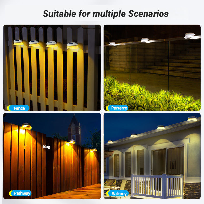 Lámpara de cerco solar LED a prueba de agua 100lm/w ABS PC luz de jardín para patio