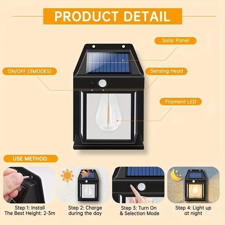 Servicio de soluciones de iluminación de jardín Iluminación solar LED con temperatura de color de 6000K CCT
